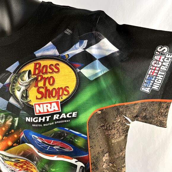 Mens NRA Bristol Motor Speedway Controlled Chaos Graphic T-Shirt L Double Sided - Picture 3 of 7